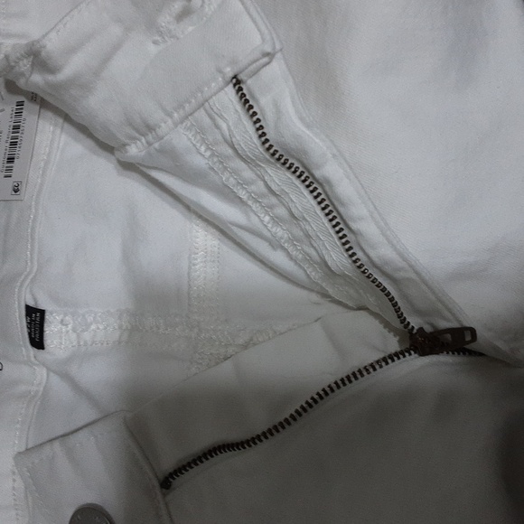 Inc denim jean women white high rise straight distressed raw hem 22W casual Y2K - Picture 5 of 8